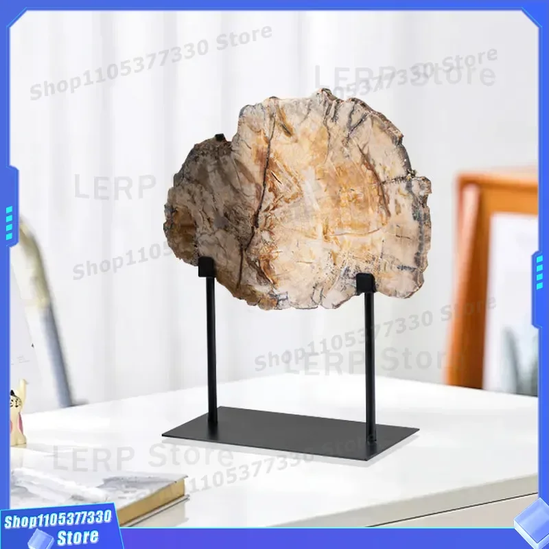 Modern Light Luxury Imitation Wood Fossil Ornament for Living Room Study Bookcase Soft Decoration Model Home Sales Office