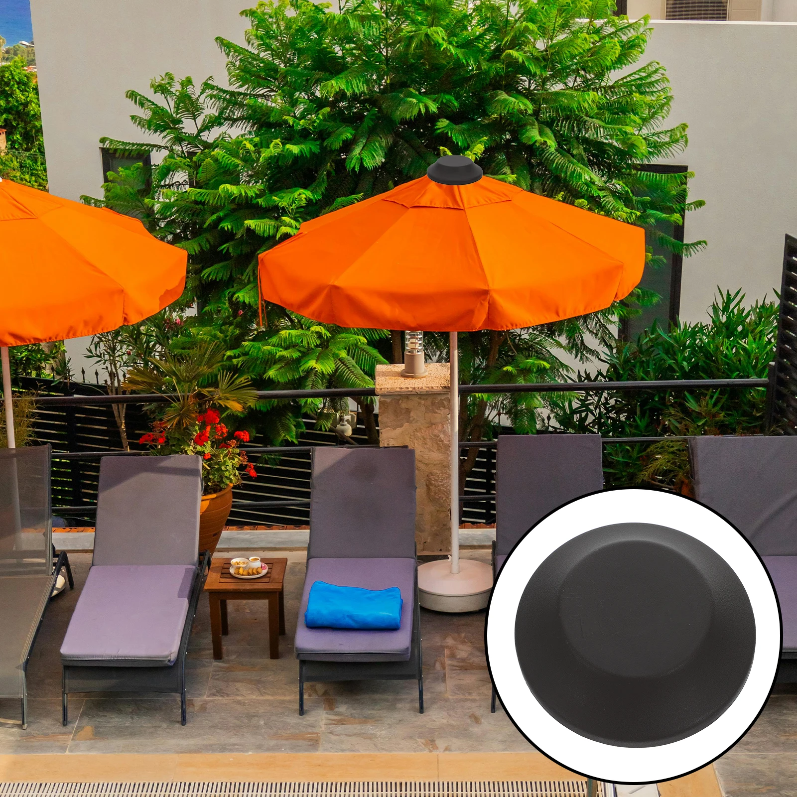 

2 Pcs Umbrella Cap Tip Protector Outdoor Rain Patio Plastic Top Replacement Tips