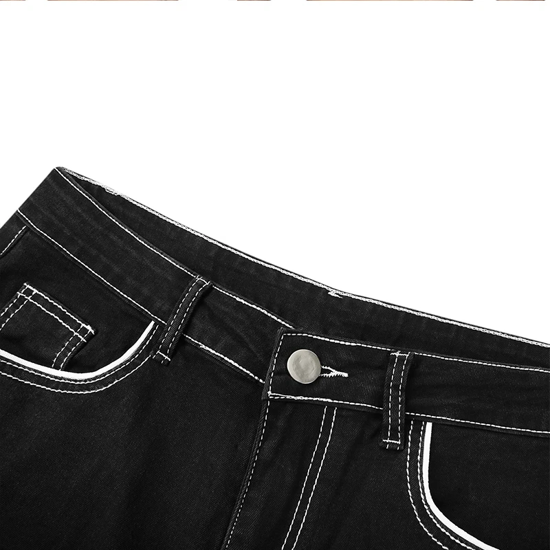 Gerade Jeans Männer Gewaschen Keine Loch Jean Frühling Sommer Boyfriend-Jeans Streetwear Lose Beiläufige Designer Lange Denim Hosen Hosen