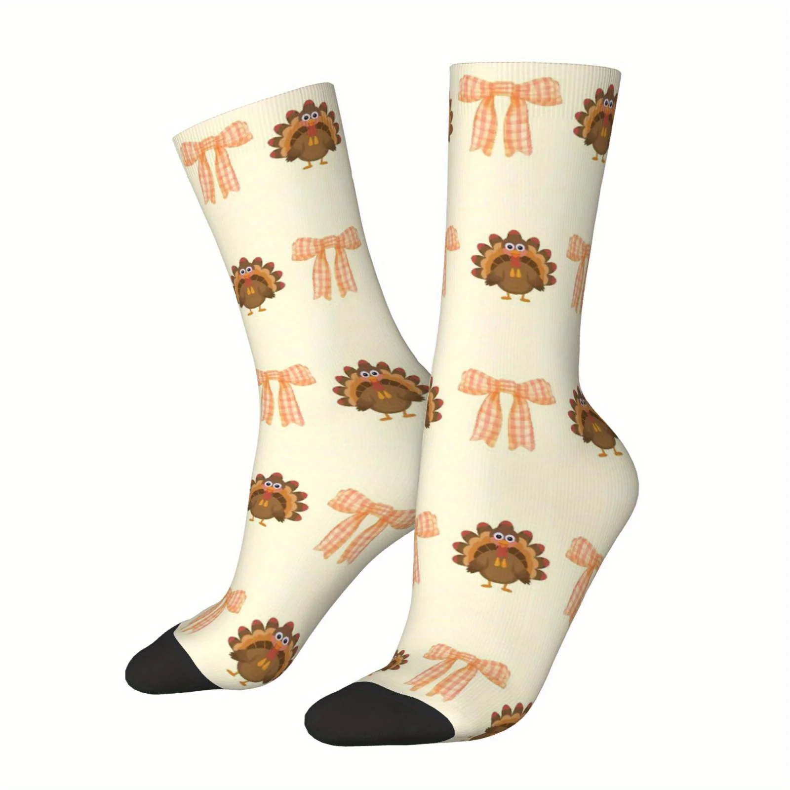 

Носки унисекс до середины икры на День Благодарения, Турция, можно стирать в машине, дышащие, удобные, повседневная одежда для занятий спортом на открытом воздухе, повседневное использование