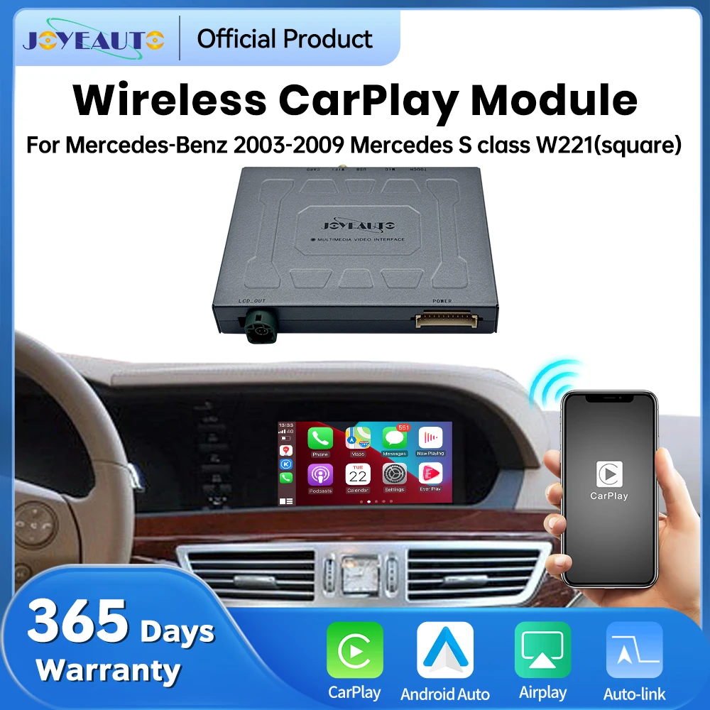 JoyeAuto Interface for Mercedes-Benz 2003-2009 Mercedes S class W221 Wireless CarPlay Android auto Module Airplay Mirror-Link
