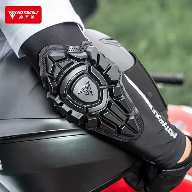 MOTOWOLF Motocross Elbow Protector BMX DH ATV Motorcyclist Equipment Summer Motorcycle Elbow Pads Mtb Cycling Elbow Protection
