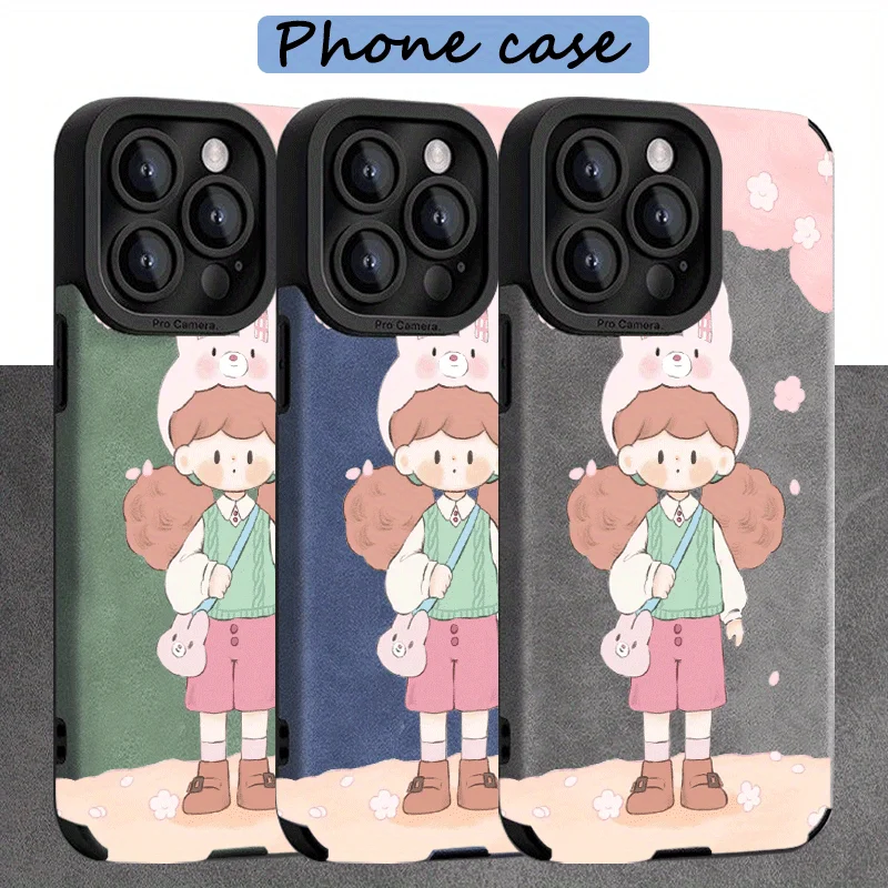 For Samsung S25 Cute Cartoon Girl Pastel Aesthetic Matte Compatible For Galaxy S25/S24/S23/S22/S21/S20 and A Series Models