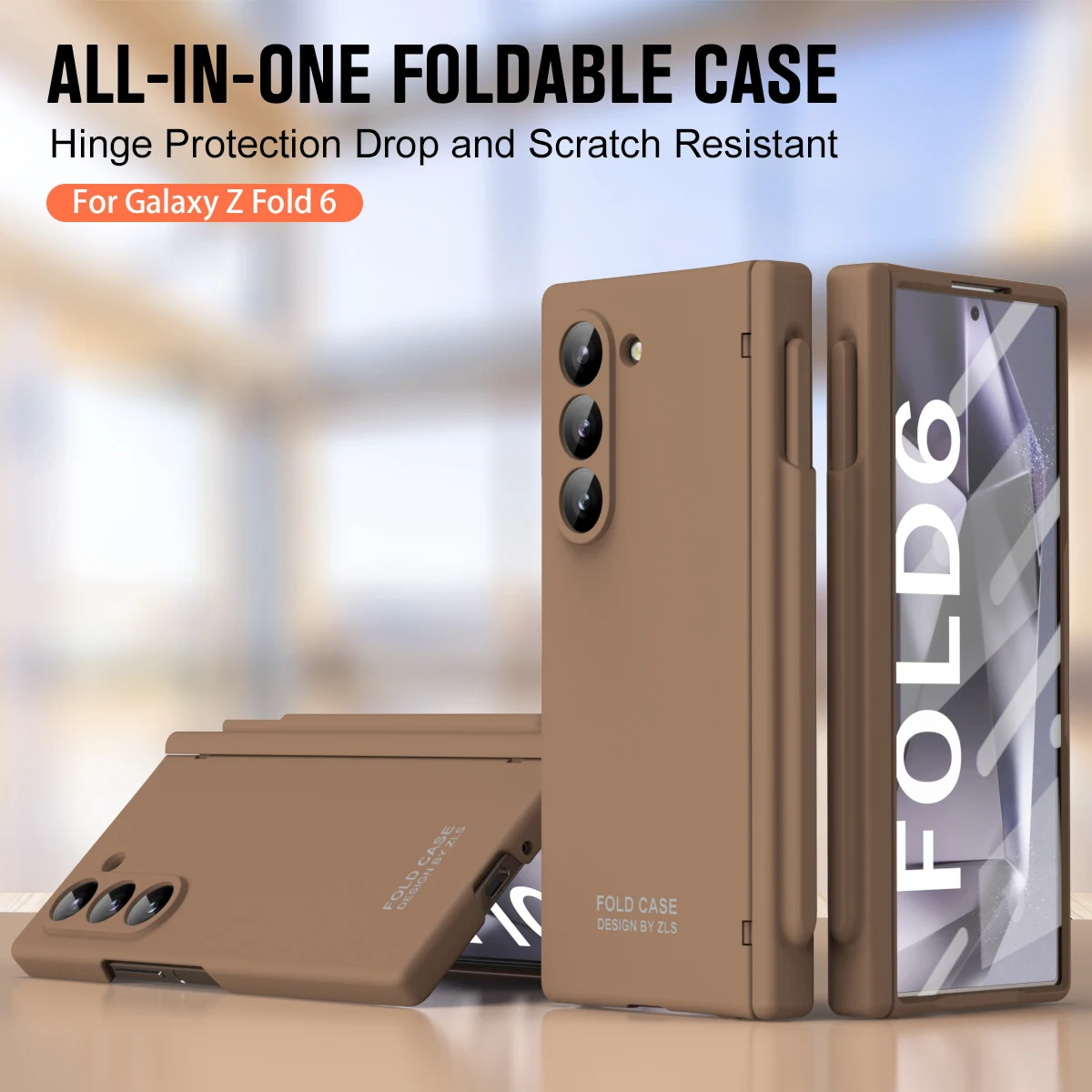 

Add Touch Pen for Samsung Galaxy Z Fold 6 5 4 3 2 Hinge Protection Case Cover for Fold6 Case with Front screen Glass Film