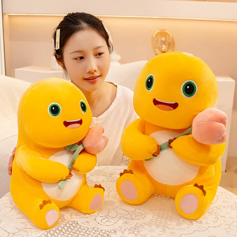 

Cute Nailong Milk Dragon Plush Toy Stuffed Animals Dinosaur with Heart Rose Flower Cuddly Nailong Plushie for Kids Birthday Gift