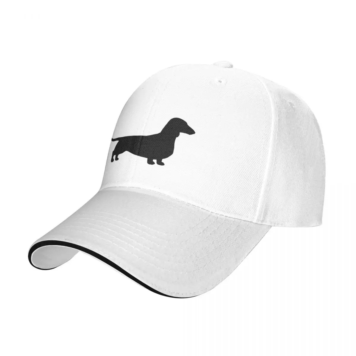 Dachshund Dog Silhouette(s) | Smooth Coated Wiener Dog Baseball Cap Custom Cap Hat Luxury Brand Caps Women Men's