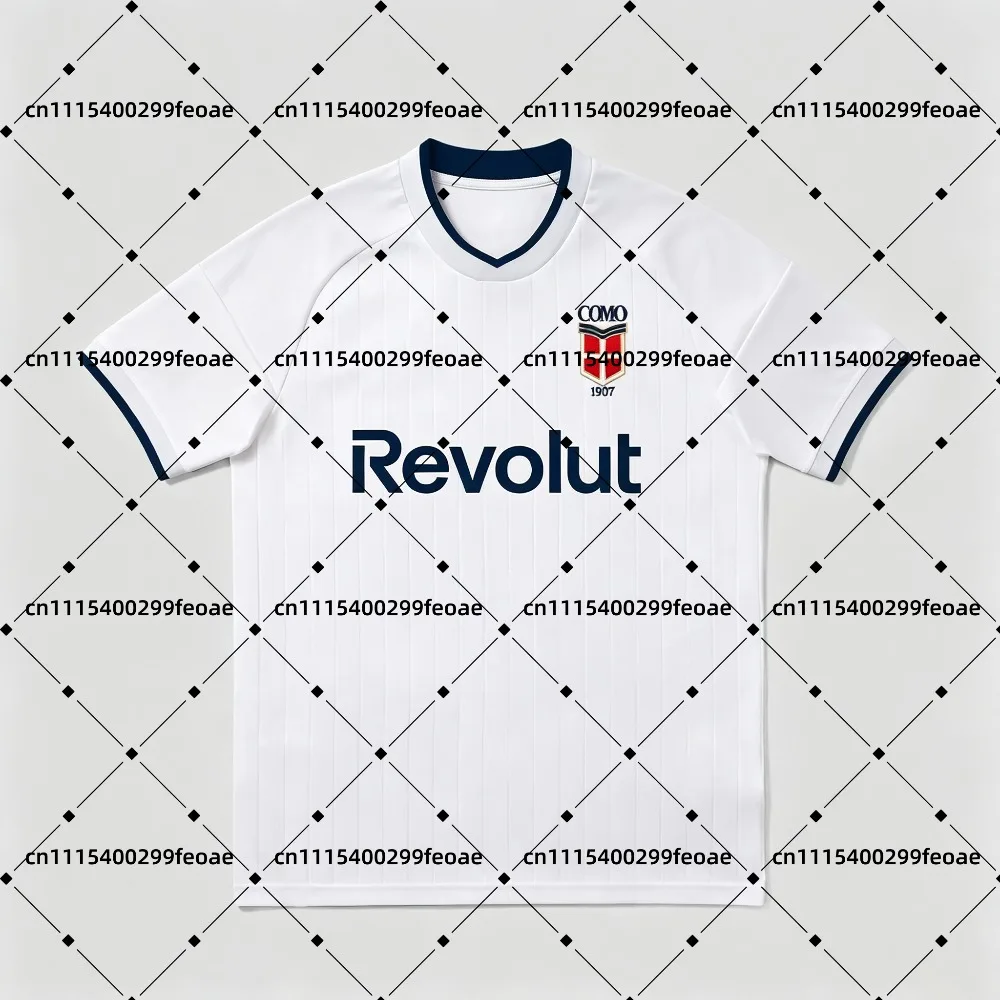 2026-27 Como 1907 Home and Away Jerseys, T-shirts with Digital Printing Patterns, Sports Breathable Short Sleeves