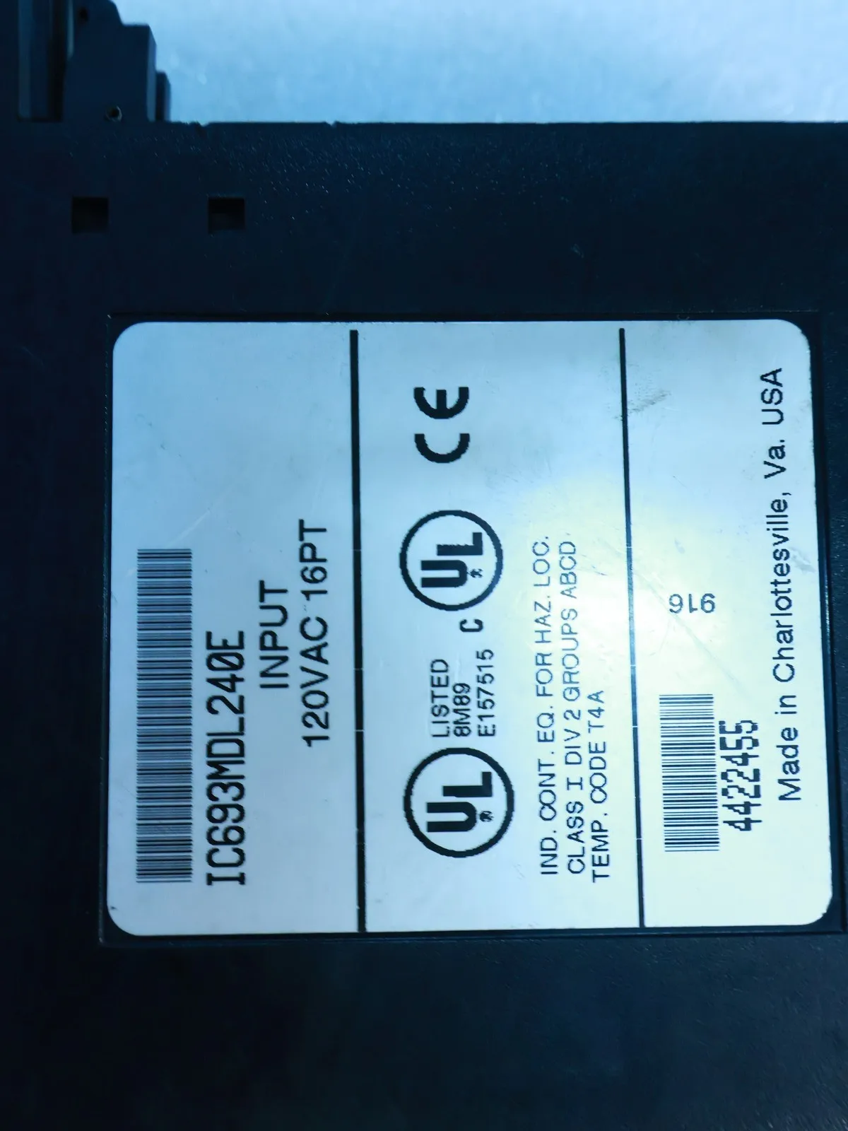 Used IC693MDL240E For GE Fanuc IC693MDL240E Series 90-30 120VAC 16 Point PLC Input Module