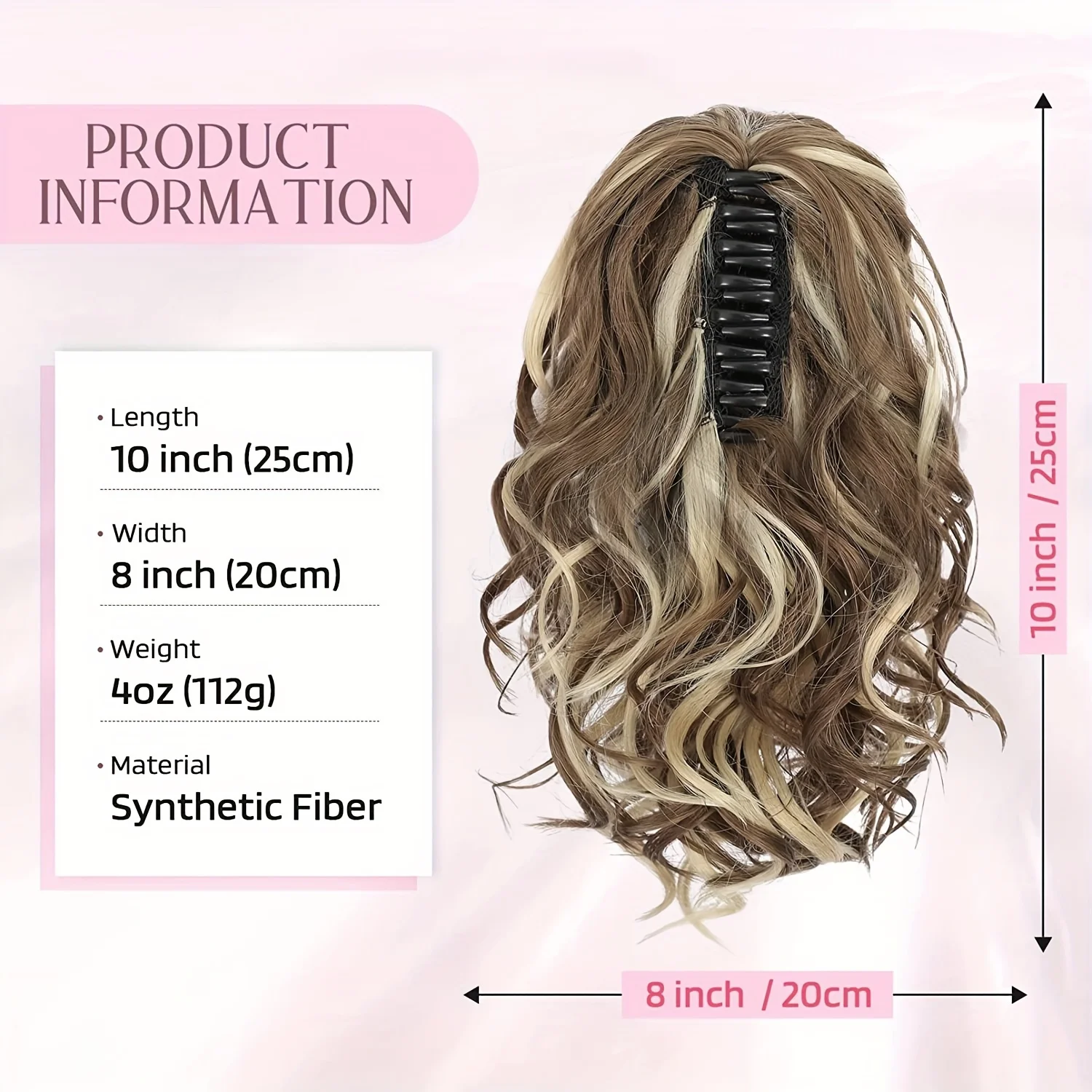 Claw Ponytail Extension 12Inch Short Natural Looking Curly Ponytail Natural Wave Synthetic Hairpiece For Women Daily Use