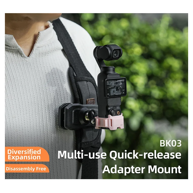 Quick Release Adapter Mount For DJI Pocket 3 Cat Ear Tabletop Bicycle Windshield Adapters For DJI Pocket 3 Black