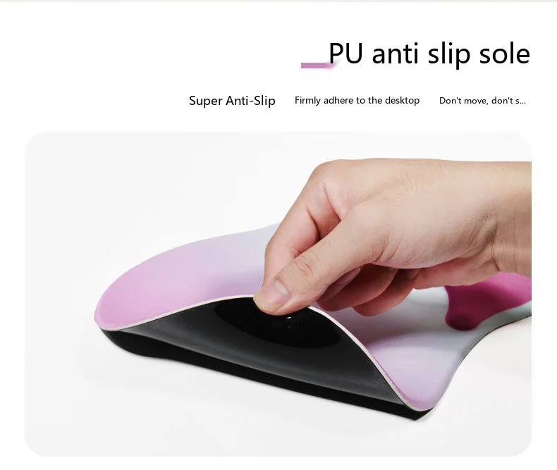 Silikon-Handgelenkauflage für Mauspad, 9 Farben, Büro- und Gaming-Unterlage, ergonomisch, rutschfest, weiche Unterstützung – Detail 7
