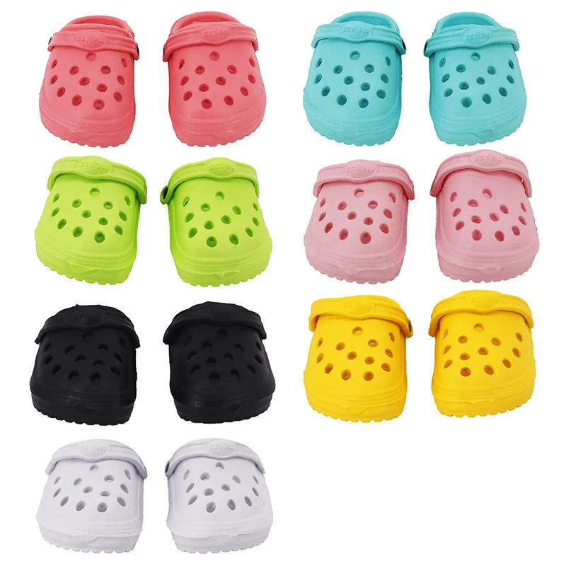 1Pair Doll Sandals Mini Hole Shoes for 1/6 Doll Toy DIY Dressing Colorful Beach Shoes Girls Gifts Doll Decors Doll Accessories