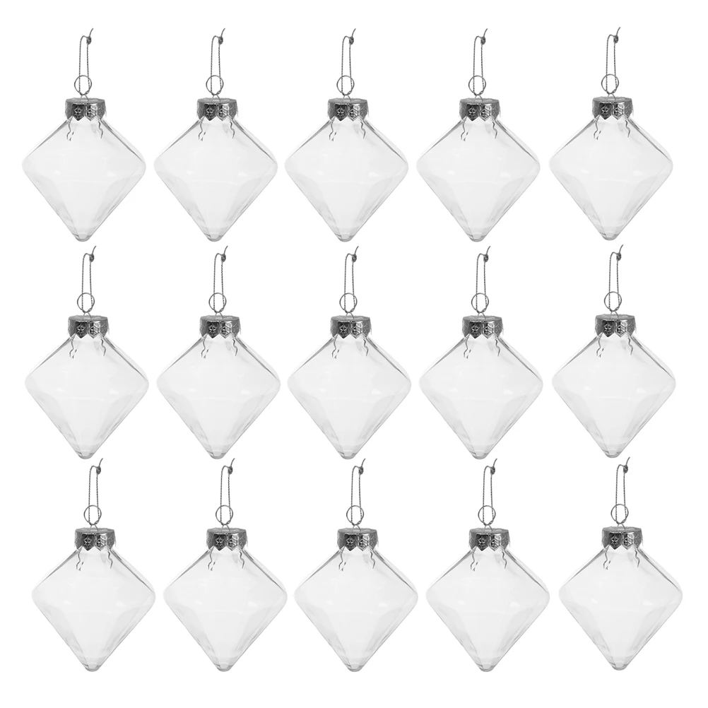 

16Pcs Clear Plastic Fillable Christmas Balls Ornaments Removable Top Hanging Decorations DIY Tree Xmas Craft Empty Capsule Balls