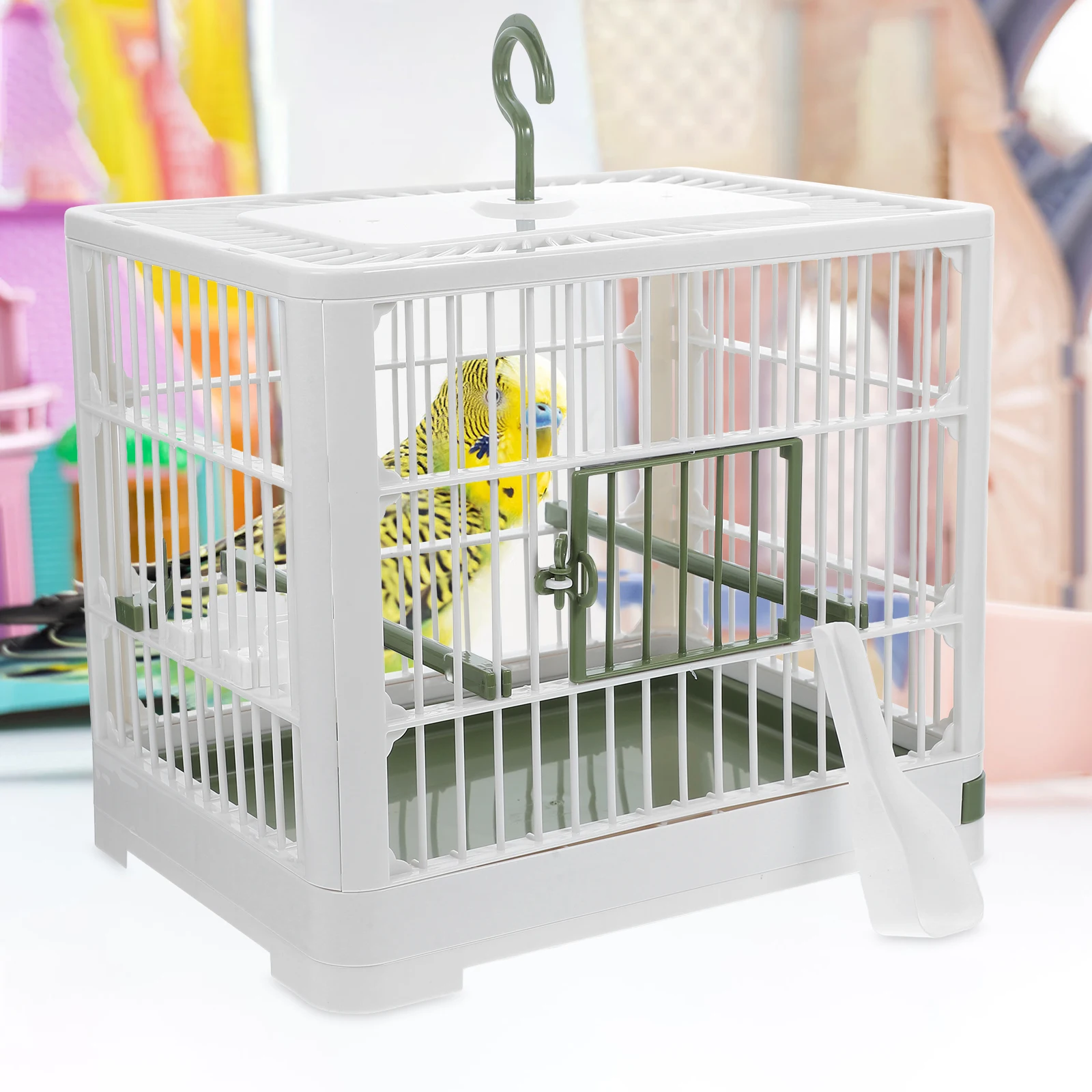 

Foldable Lightweight For Parrots Removable Tray Portable Parakeets Cockatiels Small Birds Ventilation Durable Abs Material