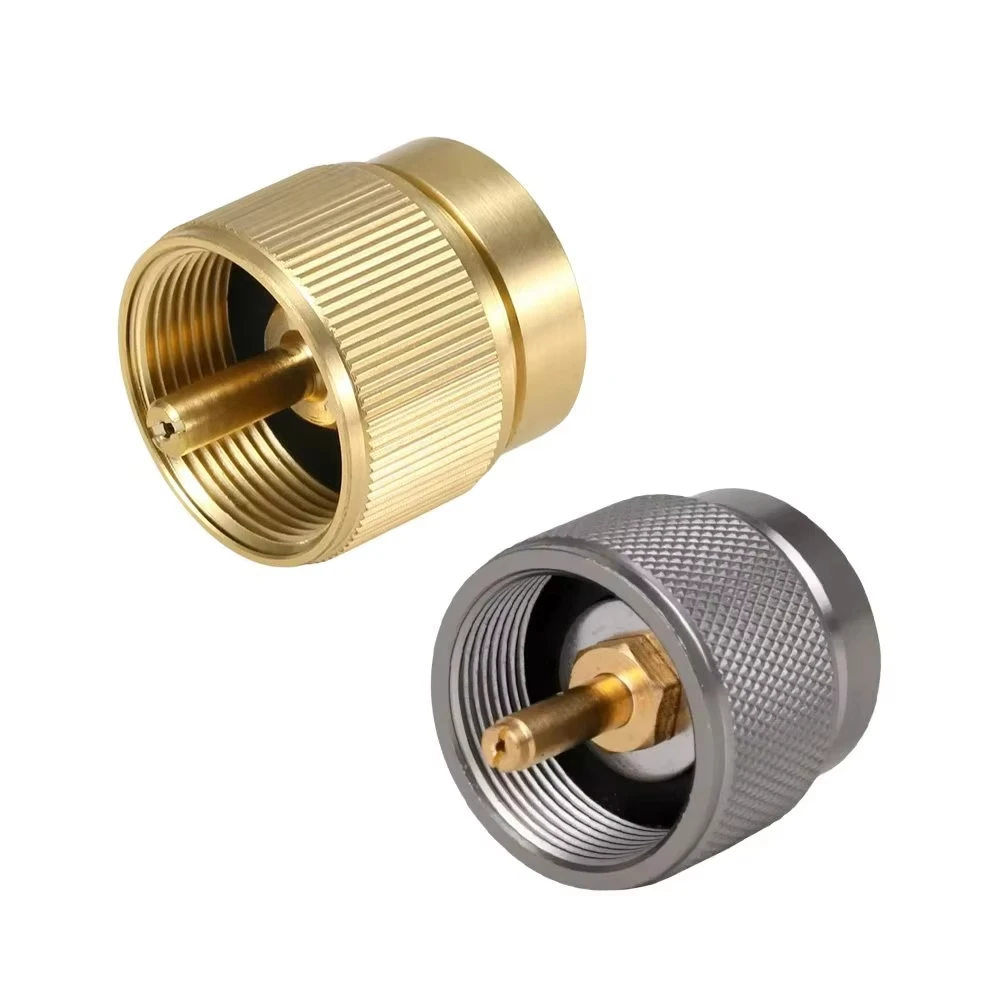 Propane Tank Adapter Outdoor Camping Stove Smooth Surface Gas Burner Conversion Head DIN Standard Thread Connecting Copper +