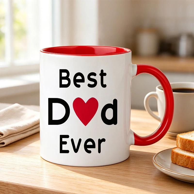 Custom ceramic mug featuring the text 