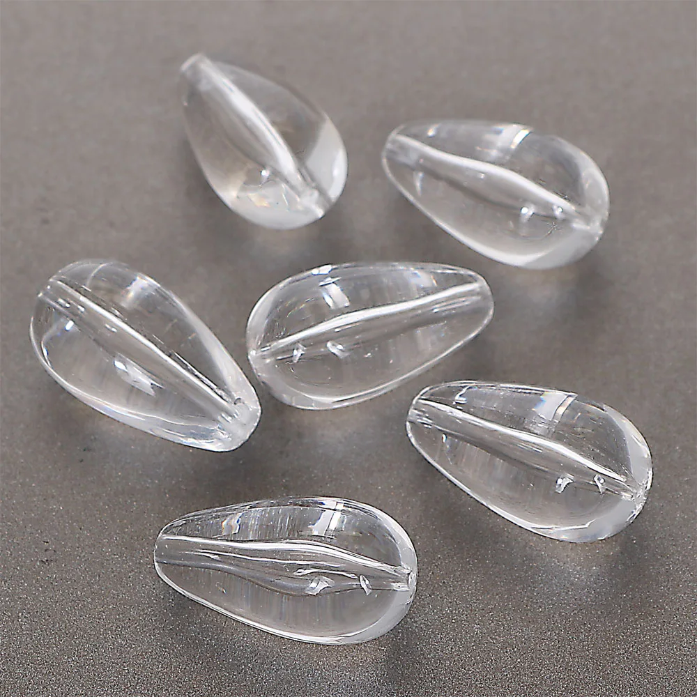 110 Pcs 29MM Transparent Plastic Big Plain Teardrop Water Drop Loose Spacers Beads For DIY Jewelry Making