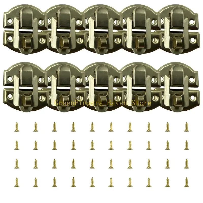 F68D Multipurpose Metal Locking Clasps Convenient for Sturdy Craft Box Jewelry Organizers Sturdy Iron Hasp Mechanism
