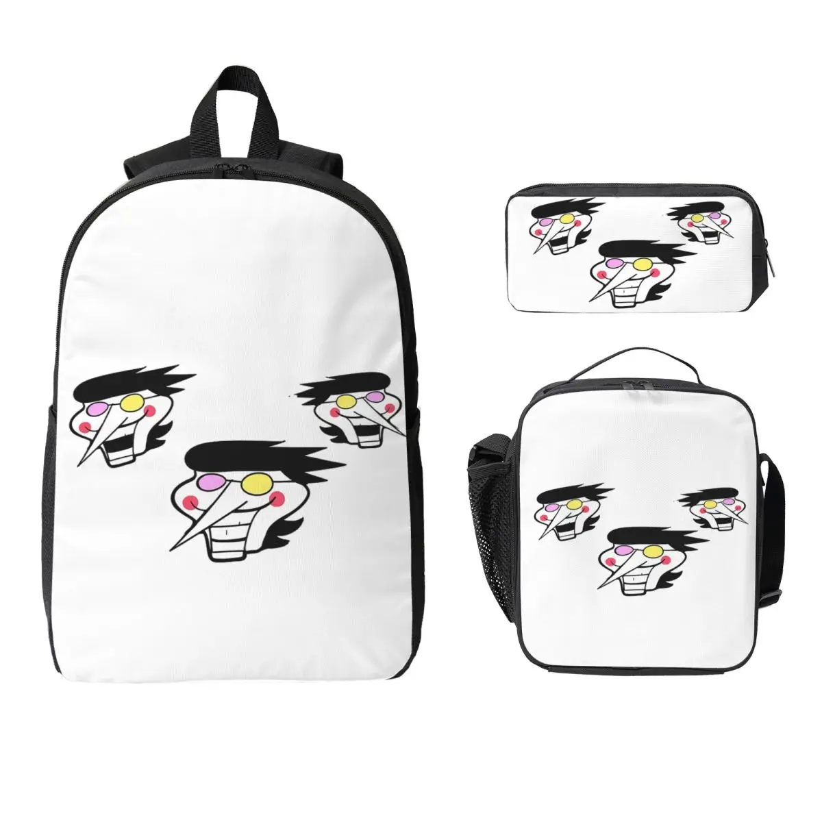 

Deltarune Spamton Backpack Student Boys Girls BookBag School Bag Laptop Shoulder Bags 3ps Insulated Lunch Bag Pencil Case