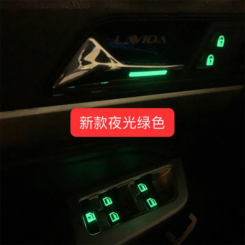 Car Door Seat Memory Lock Button Cover Luminous Stickers for Mercedes-Benz car