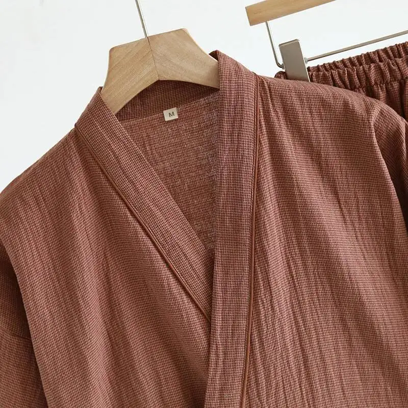 

Kimono Robes Set Pamas Clothes For Men's Spring And Summer Thin Large Size Short-Sleeved Shorts Pyjama Homme