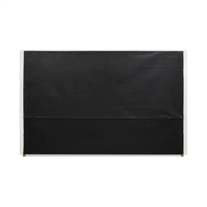 إطار سرير بمنصة اللوح الأمامي باللون الأبيض العتيق مصنوع من مادة البوليستر