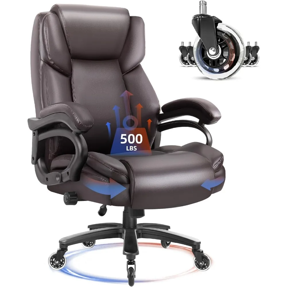 

500lbs Big and Tall Office Chair, Heavy Duty Chair for Heavy People, Adjustable Ergonomic Lumbar Support Executive Chair,