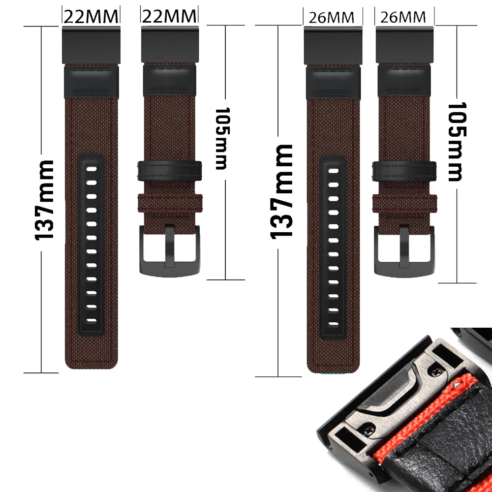 سريع صالح للغارمين 26 22 مللي متر ينسج النايلون Smartwatch Correa Fenix 5 غريزة 2X Fenix 3HR إندورو 3/2 النسب G2 حزام حزام الساعات #3