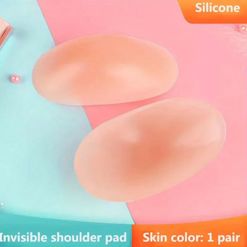 2 stuks onzichtbare verwijderbare ademende siliconen schoudervullingen, unisex schoudervullingen voor schouderversterkers, herbruikbare zelfklevende