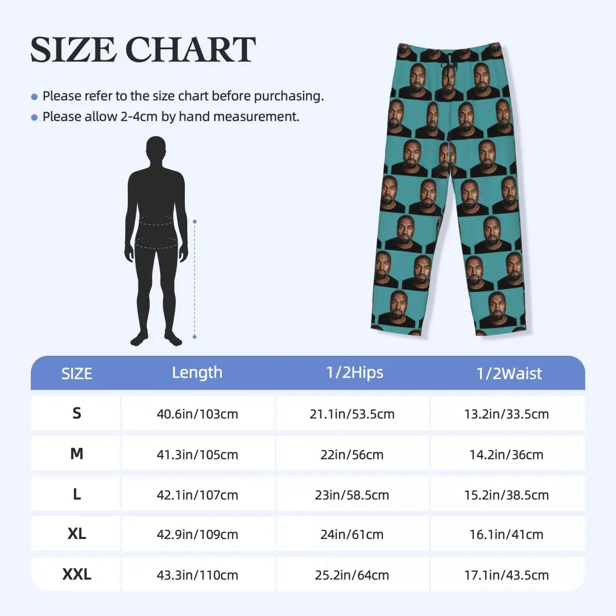 Custom Funny Kanye West Meme Pajama Pants Sleepwear Men\'s Elastic Waistband Rapper Music Producer Sleep Bottoms with Pockets