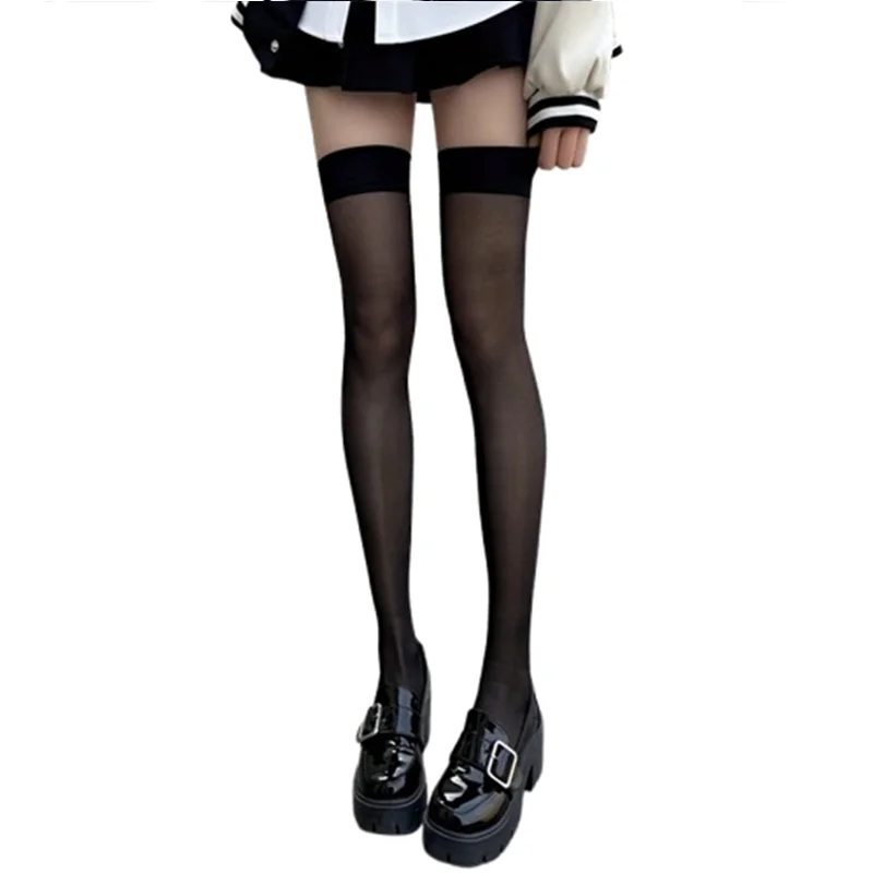 1 pair of trim-detail knee-high socks; ultra-thin, slim-fit, and breathable; designed for comfortable, snug, everyday wear.