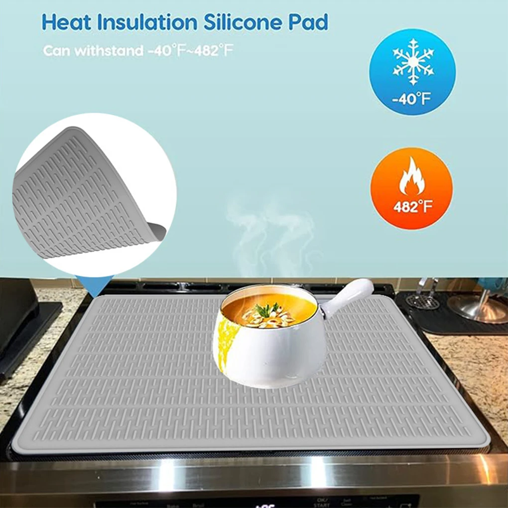 Induction Cooker Cover Silicone Mat Non Slip Electric Stove Cover Pad Cooktop Protector Cooking Kitchen Accessories Gadgets