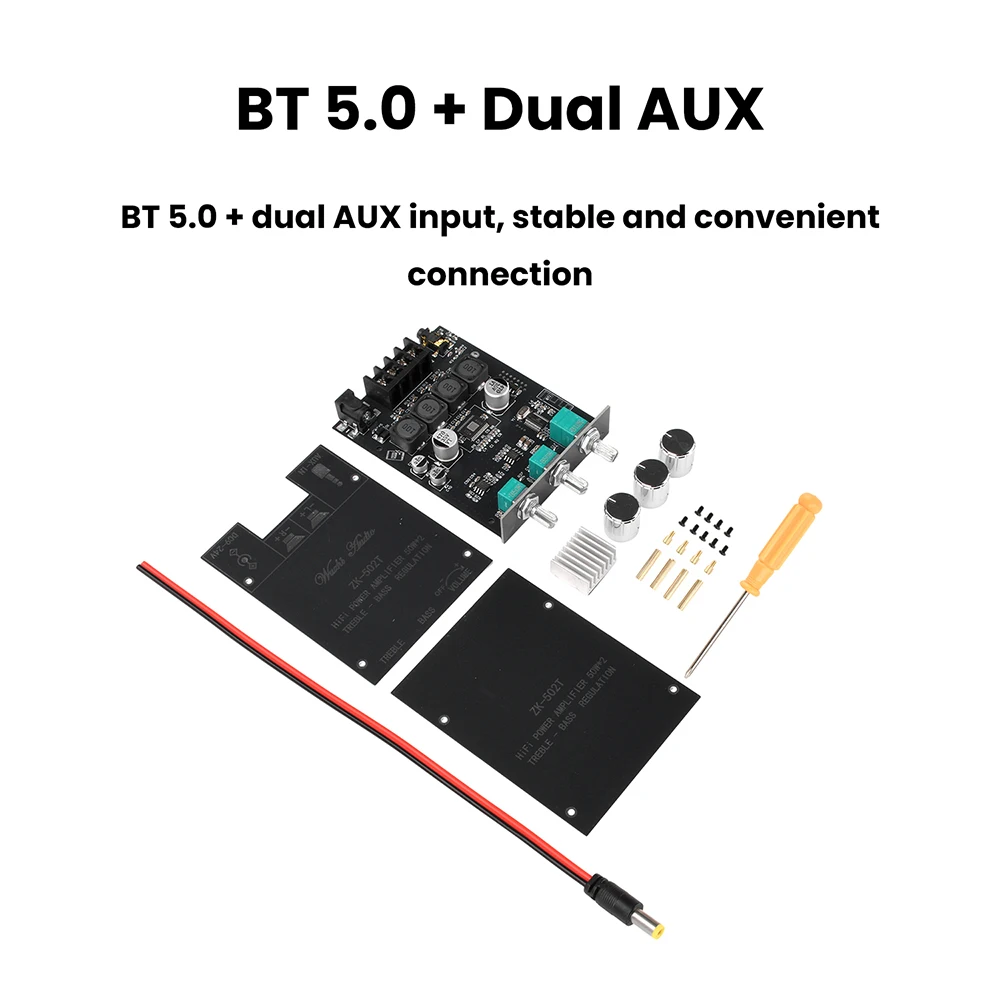 ZK-502T 50Wx2 Bluetooth Stereo Amplifier TPA3116D2