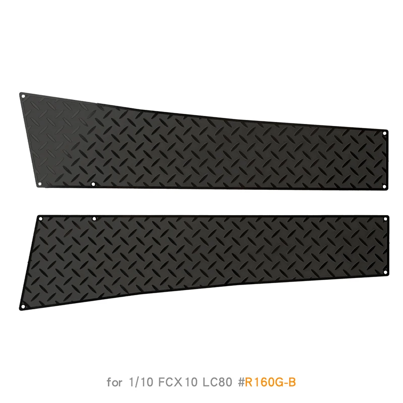 Anti-Rutsch-Platten auf beiden Seiten der Motorhaube, simulierte Edelstahl-Dekoration für 1/10 RC Crawler Car Traxxas FCX10 DIY-Teile