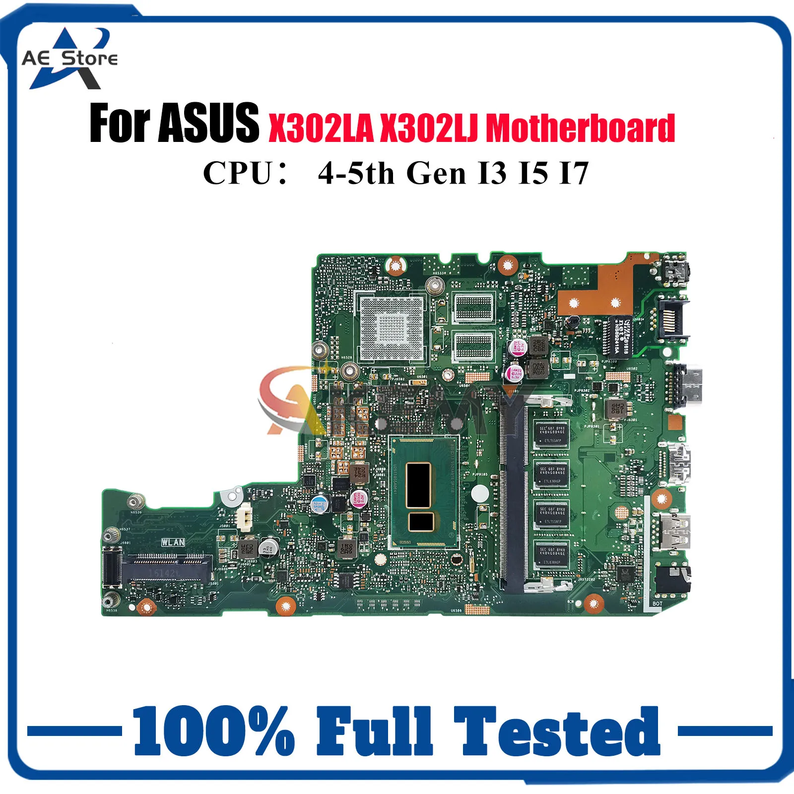 

X302LA Laptop Motherboard For ASUS VivoBook X302LA X302LJ X302L Notebook Mainboard With I3 I5 I7 CPU 100% tests OK fast shipping