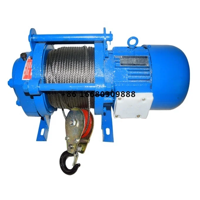 300kg - 2000kg Small Size Electric Winch 380V / 3 Phase lifting hoist with trolley