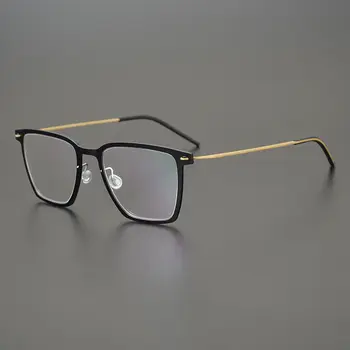 超輕量鈦金屬眼鏡框 男士方形近視矯正眼鏡 女士透明眼鏡 2023 奢華品牌眼鏡 8 最佳銷售 男士透明鏡框 - №4
