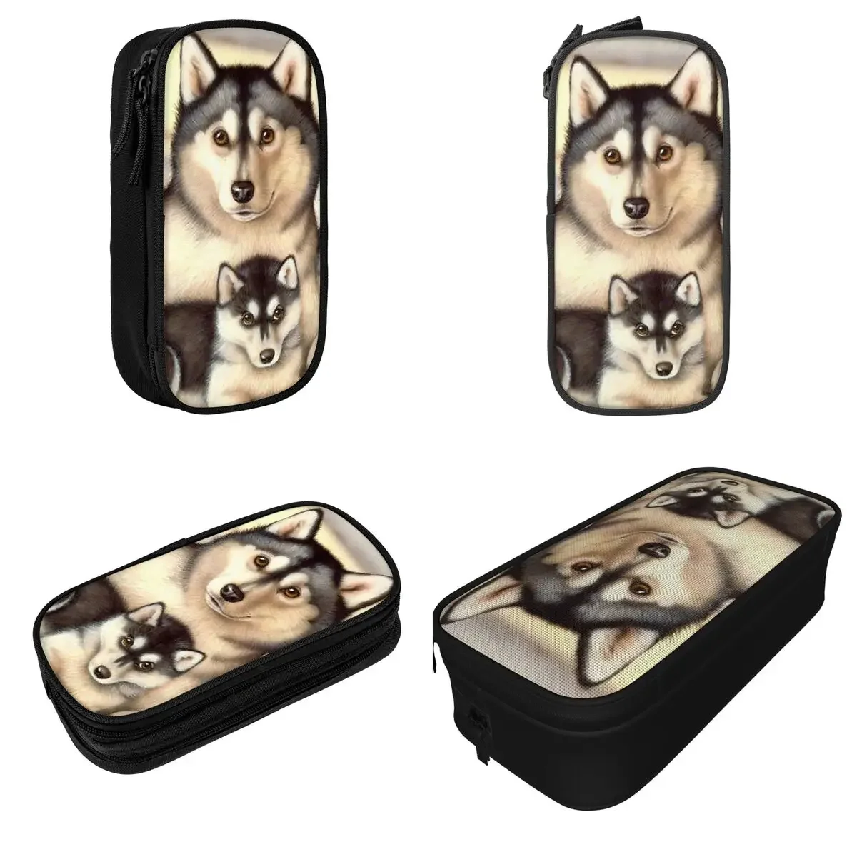 Husky Cool Pencil Case Lovely Dog Pen Holder Bag Student Big Capacity School Supplies Cosmetic Pencil Box