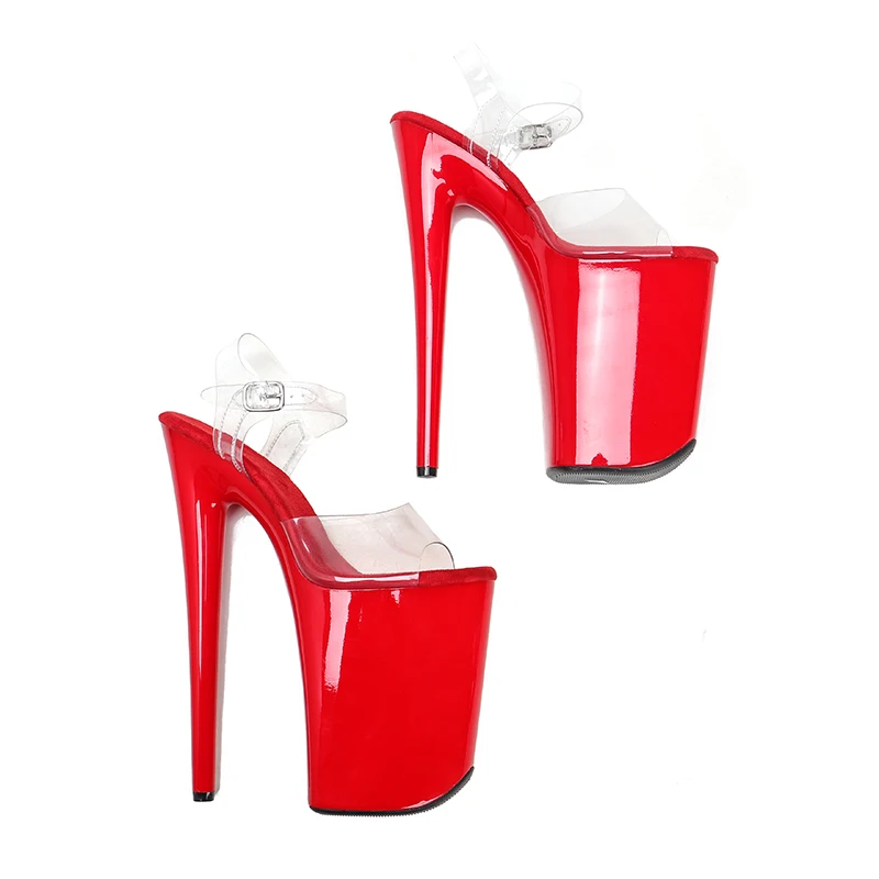 Leecabe 23CM/9inches PVC upper Platform Sexy High Heels Sandals Pole Dance shoes