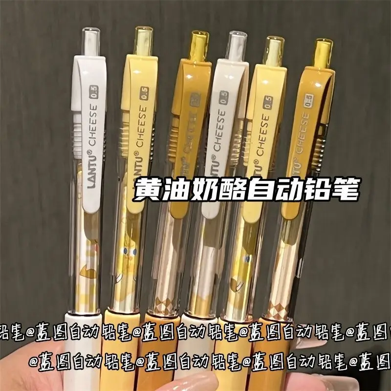 1pc Butter Cheese Cute Mechanical Pencil 0.5mm/0.7mm Girly High Aesthetic Break Resistant Automatic Pencil For Students