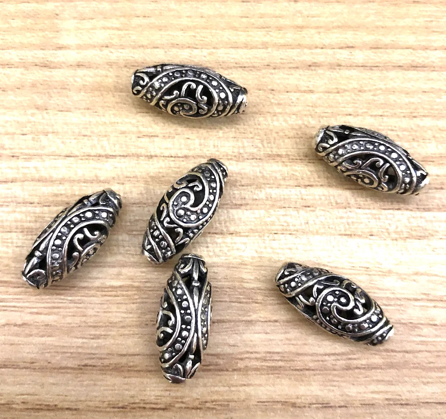 

10pcs 8.5*18.5mm, hole 2mm Alloy metal tibetan silver vintage spacer beads HWG0016