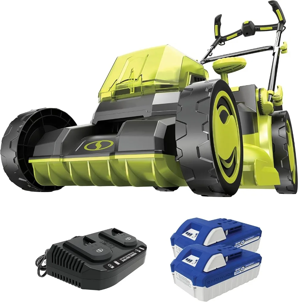 24V-X2-16LM 48Volt IONMAX Cordless Brushless Lawn Mower Kit, W/ 4.0-Ah Battery + Dual Port Charger Gallon Collection Bag