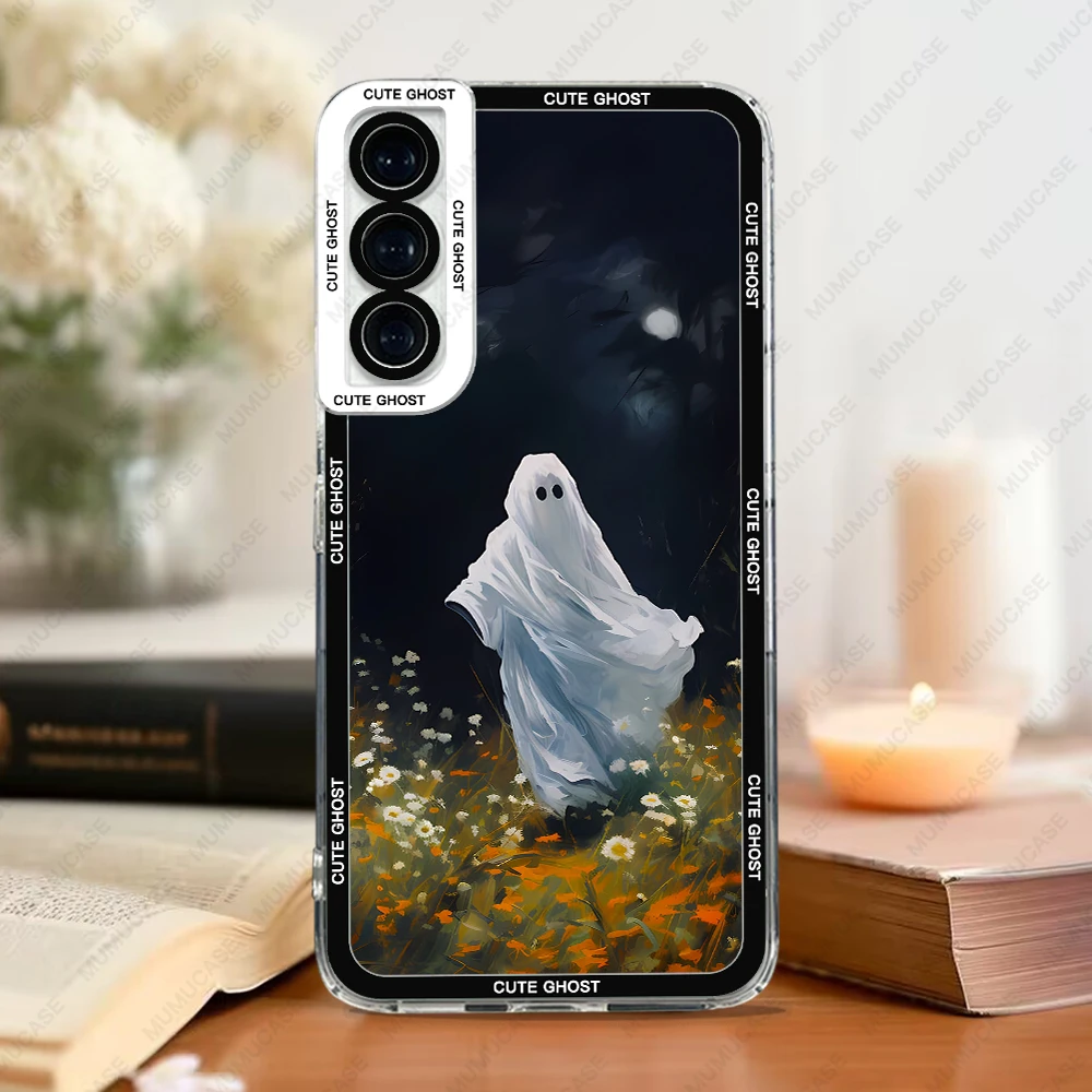 Etui na telefon Samsung Galaxy S20 S21 S22 S23 S24 FE Plus Ultra A54 A53 A52 A34 5G TPU Soft Cover Cute Little Ghost