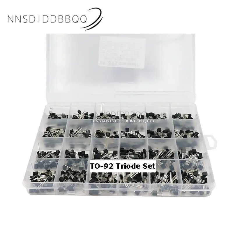 24 Kinds 480PCS TO-92 Triode Transistor Set 8050 8550 3904 5551 5401 C945 549 With Plastic Storage Box Electronic Component