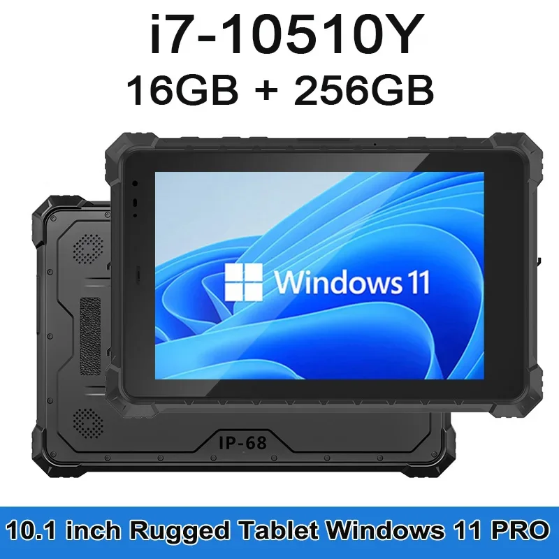 

i7-10510Y 10.1" Windows 11 Pro RJ45 RS232 4G Lte HDMI Intel Industrial Tablet 1D 2D Barcode Scanner NFC IP68 Rugged Tablet PC