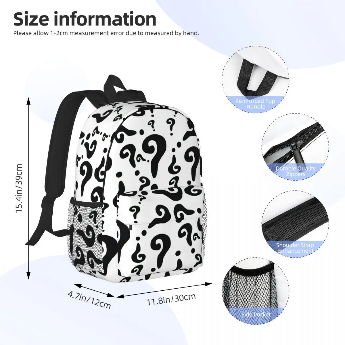 The Riddler Backpacks Boys Girls Bookbag Casual Students School Bags Travel Rucksack Shoulder Bag Large Capacity