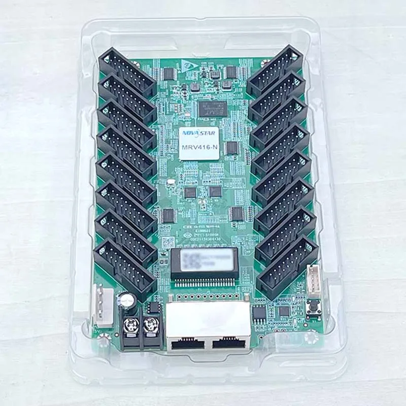 Novastar MRV416-N Full Color Large LED Video Screen Receiving Card Cassette 16 HUB75E Ports Interface 512x256 Pixels Controller
