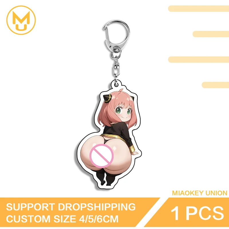 أنيا أنيمي الشكل بعقب القرفصاء مبتكرة جذابة مبتكرة مزدوجة الوجهين كيرينغ HD نمط مقاوم للماء المجوهرات العصرية #1