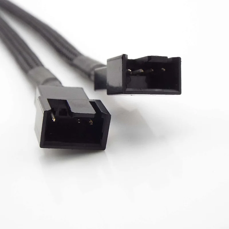 NEW PWM Fan Splitter 3pin 4pin Adapter Cable Computer CPU Fan Splitter PC Fan Extension Power Cable 1 to 1/2/3/4 ways Cord black