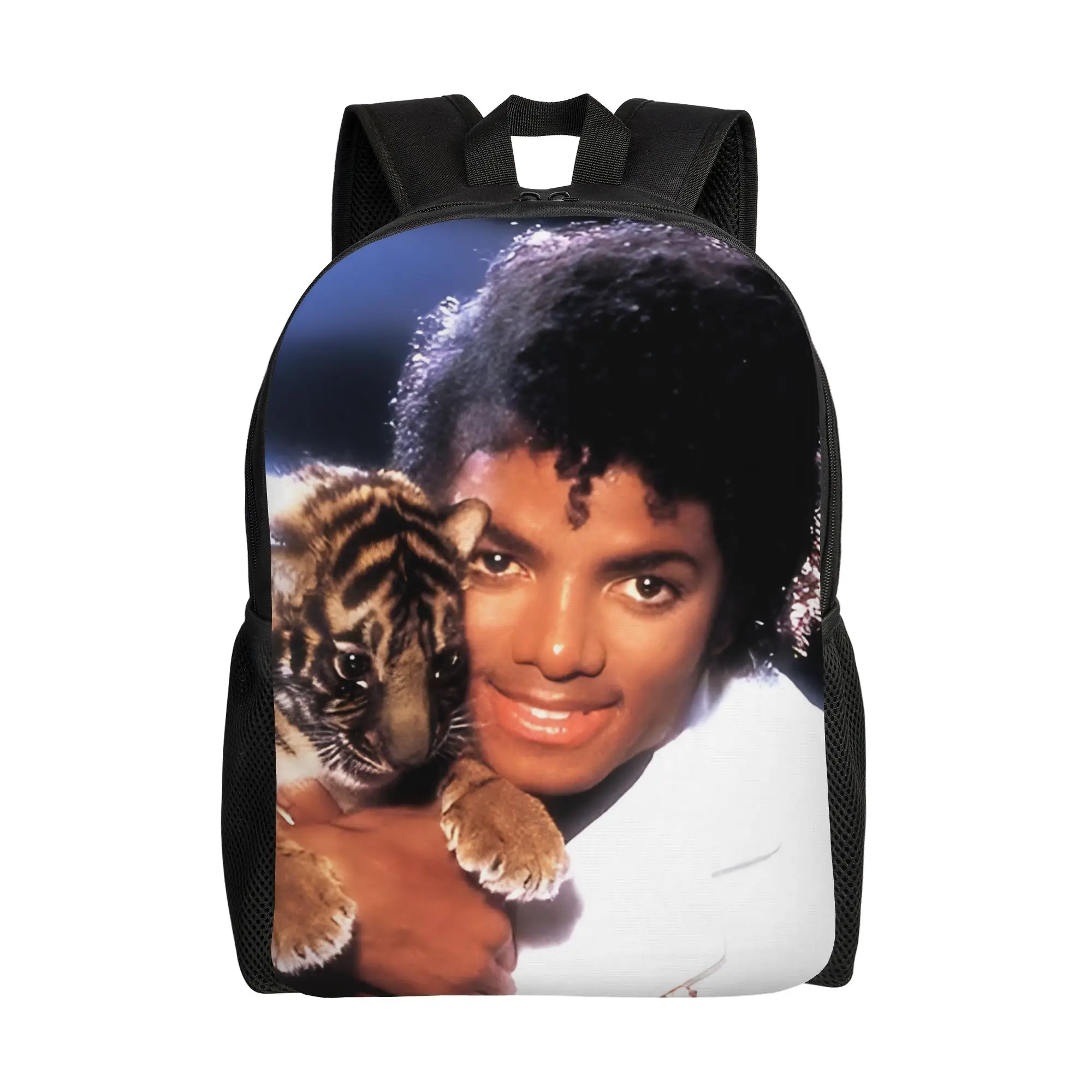 Michaels Jacksons Singer Pop Backpack for Men Women Fashion High School Hiking Travel Daypack  College Shoulder Bag Outdoor